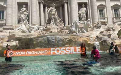 Carbone vegetale nella Fontana di Trevi a Roma